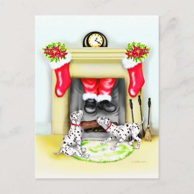 Descensos de Santa del navidad de Dalmation (Anverso)