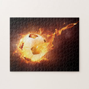 Desconcertante fuego de pelota de fútbol - Puzzle