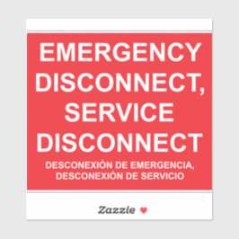Desconexión de emergencia, etiqueta de desconexión