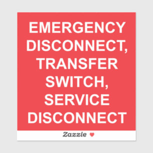 Desconexión de emergencia, etiqueta del interrupto