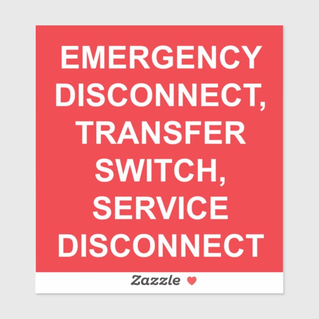 Desconexión de emergencia, etiqueta del interrupto (Hoja)