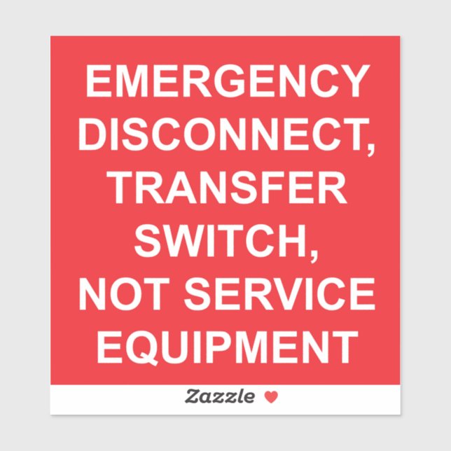 Desconexión de emergencia, etiqueta del interrupto (Hoja)