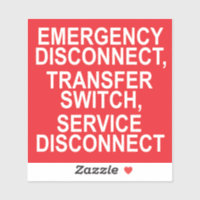 DESCONEXIÓN DE EMERGENCIA, etiqueta del INTERRUPTO