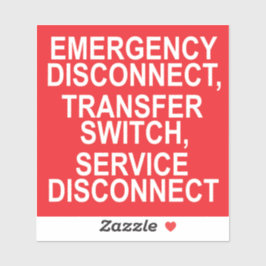 DESCONEXIÓN DE EMERGENCIA, etiqueta del INTERRUPTO