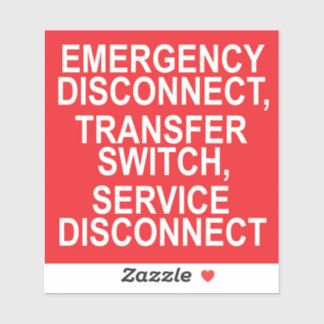 DESCONEXIÓN DE EMERGENCIA, etiqueta del INTERRUPTO