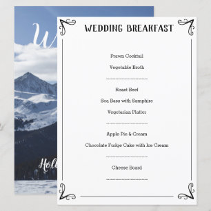 Descripción del menú Boda especial.