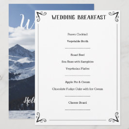 Descripción especial del menú de boda.