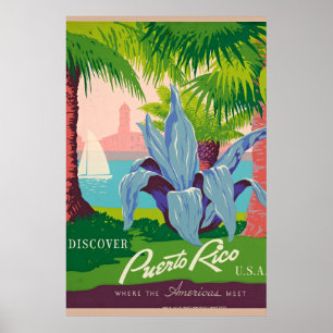 Descubra el arte de viaje vintage de Puerto Rico