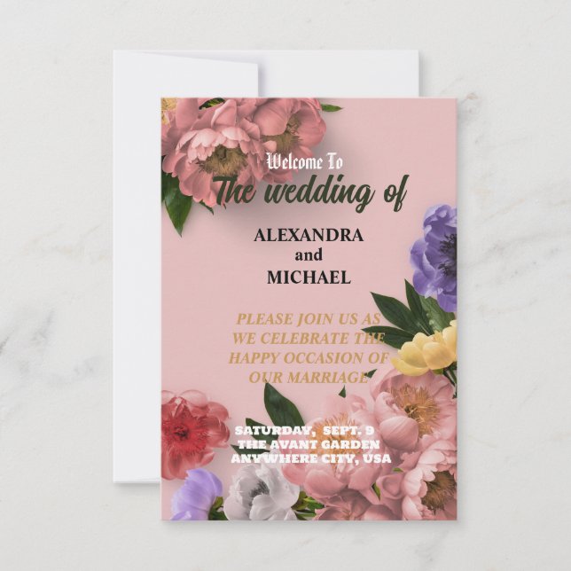 Descubra nuestra exquisita tarjeta Boda (Anverso)