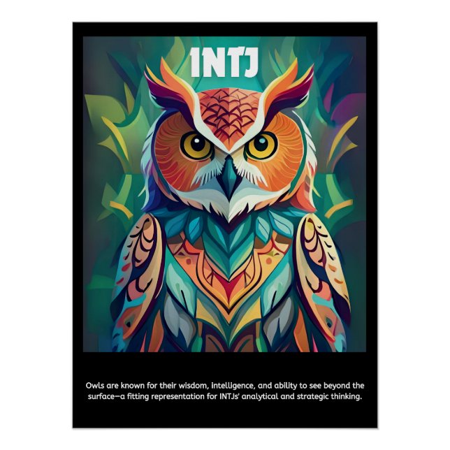 Descubre tu lechuza interior: Poster de INTJ (Anverso)