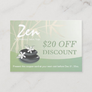 Descuento Cupón Lealtad ZEN Stones Terapia de Masa