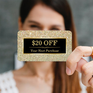 Descuento Cupón Salón de belleza Purpurina de oro