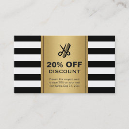 Descuento Cupón Salón de pelo Oro Tijeras negras