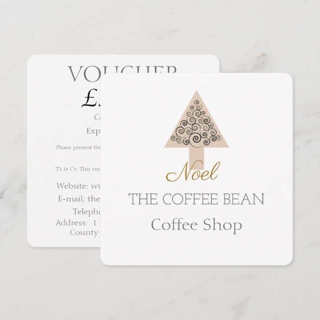 Descuento para Negocio de Cafetería de Navidad (Anverso / Reverso)