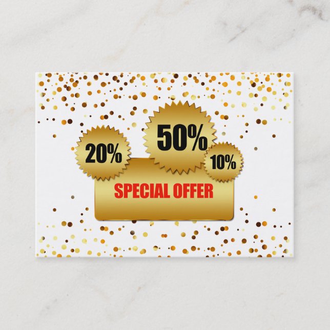 Descuento personalizado Regalo Confetti Gold Coupo (Anverso)