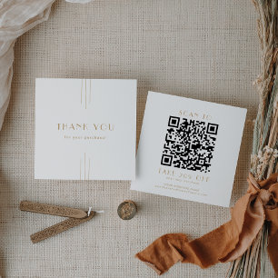 Descuentos EVERLY Gold Art Deco Código QR de Negocios Tarjeta