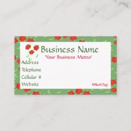 Descuentos Fun Red Flowers Designer - Tarjeta de presentación