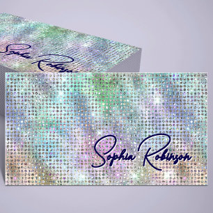 Descuentos Purpurina holográfico de lujo y tarjeta de visita
