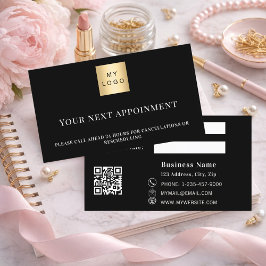 Descuentos Tarjeta de cita de logotipo comercial QR en blanco