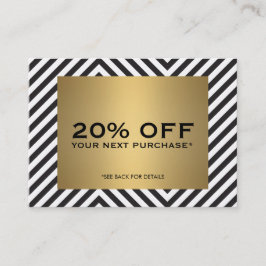 Descuentos Tarjeta de Cuento Retro Black White Pattern Gold N