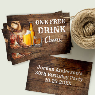 Descuentos Tarjeta de Fiesta de país para bebidas gratis