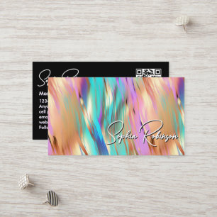 Descuentos Tarjeta de presentación holográfica multicolor