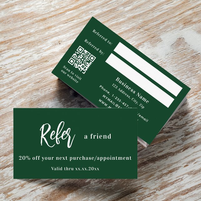 Descuentos Tarjeta de referencia comercial de código qr verde (Subido por el creador)