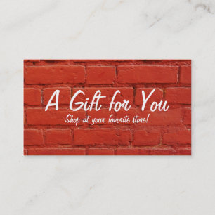 Descuentos Tarjeta de regalo de ladrillo rojo
