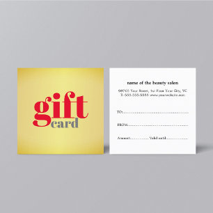 Descuentos Tarjeta de regalo dorada roja elegante simple