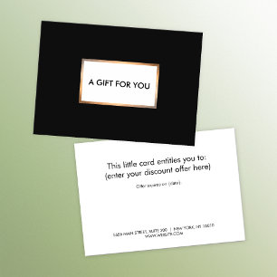 Descuentos Tarjeta de regalo moderna en negro y oro