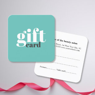 Descuentos Tarjeta de regalo simple elegante azul y blanco