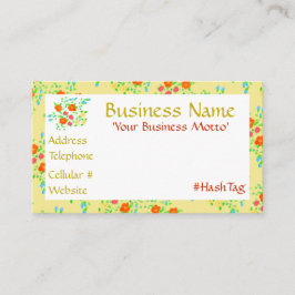 Descuentos Tarjeta de visita florida amarillo bonito