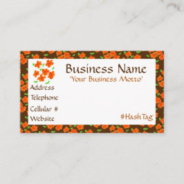 Descuentos Una Tarjeta De Negocio Florida Femenina En Naranja