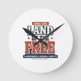 Desde 1776 Tierra de los Libres Reloj de Pared Pat