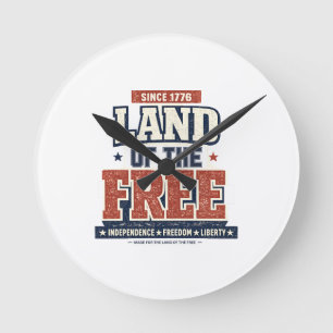 Desde 1776 Tierra de los Libres Reloj de Pared Pat