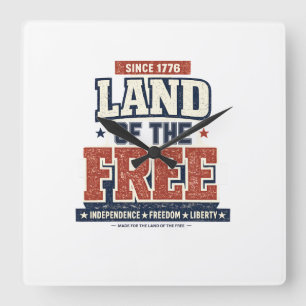 Desde 1776 Tierra de los Libres Reloj de Pared Pat