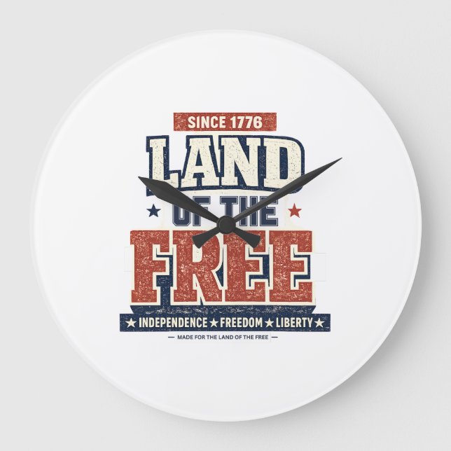 Desde 1776 Tierra de los Libres Reloj de Pared Pat (Anverso)