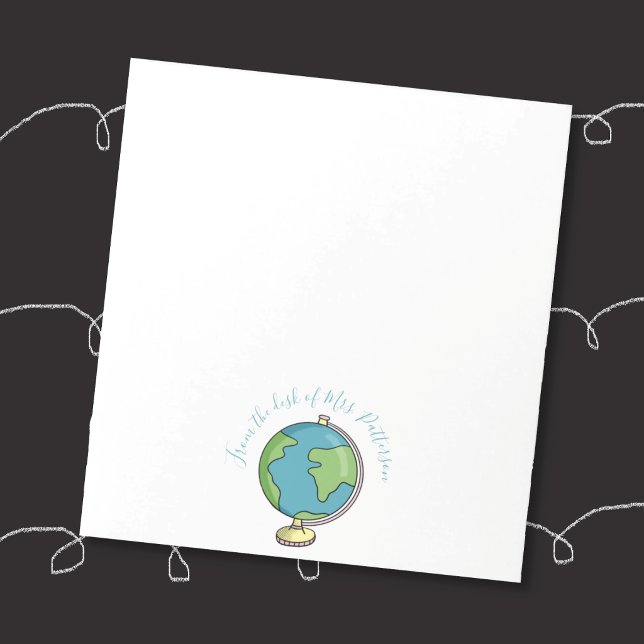 Desde el escritorio del maestro Bloc de notas con  ("From the desk of" elementary school teacher personalized notepad . .)