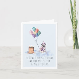 Desde el perro Tarjeta de cumpleaños de Pug ador