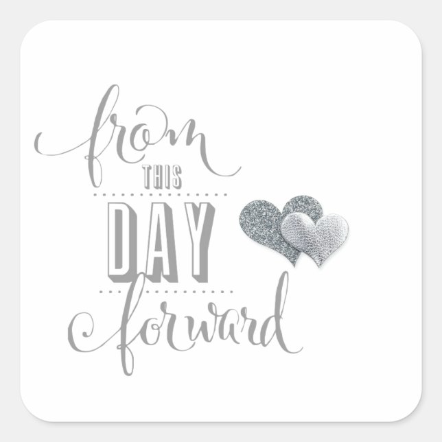 Desde este día, pegatinas de boda hacia adelante (Anverso)