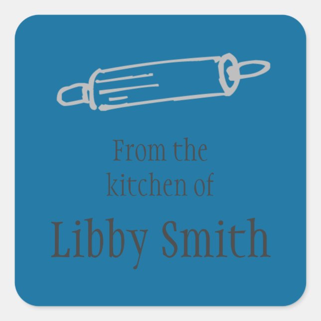 "Desde la cocina de" Pegatinas de Rolling Pin (Anverso)