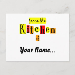 Desde la Cocina de Tarjeta de Receta de Retro Rojo