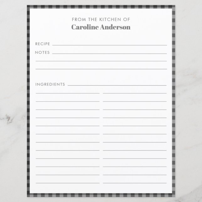 Desde La Cocina | Página Receta de Gris Gris Negro (Anverso)