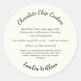 Desde la etiqueta de la galleta de la ley de mi pe