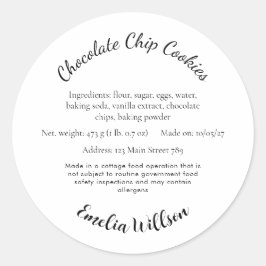 Desde la etiqueta de la galleta de la ley de mi pe