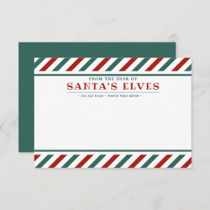 Desde la mesa de la tarjeta de notas Elves Blank d