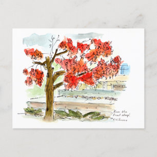 Desde la tarjeta postal de acuarela de parada dela