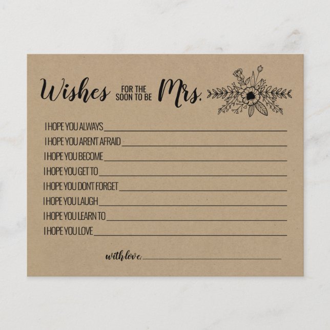 Desea que pronto sea la tarjeta Rústica de la Sra. (Anverso)