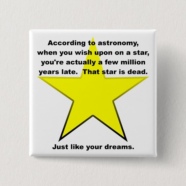 Desea Sobre Una Estrella Insignia De Botón Diverti (Anverso)