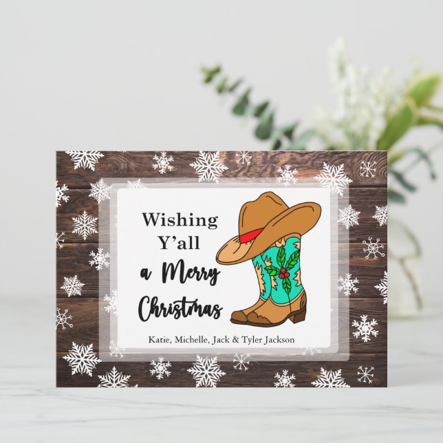 Deseando a todos una Feliz Navidad Tarjeta de vaca (Anverso de pie)